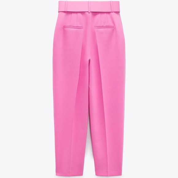 ZARA PANTS WITH FABRIC-COVERED BELT - Picture 4 of 5